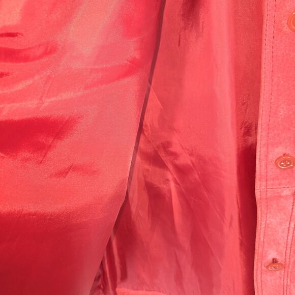 Vtg Nygard Collection Leather Shirt Jacket 16 Petite Womens Red Button Up - Picture 8 of 15